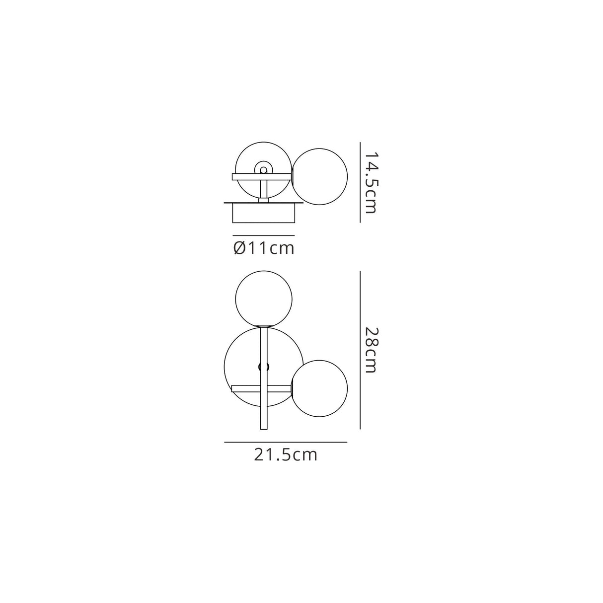 Cellar Right 2 Light LED Wall Light 10W 3000K - Black