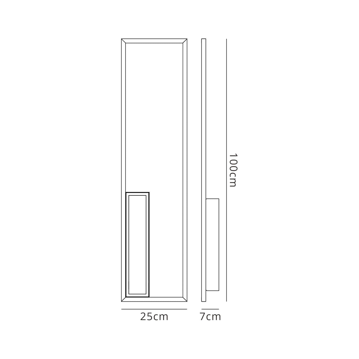 Boutique Large Rectangular LED Wall Light - White