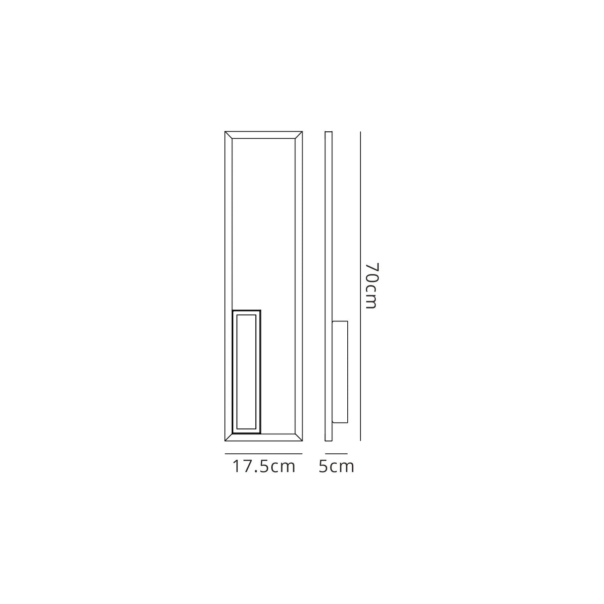 Boutique Medium Rectangular Dimmable LED Wall Light - White