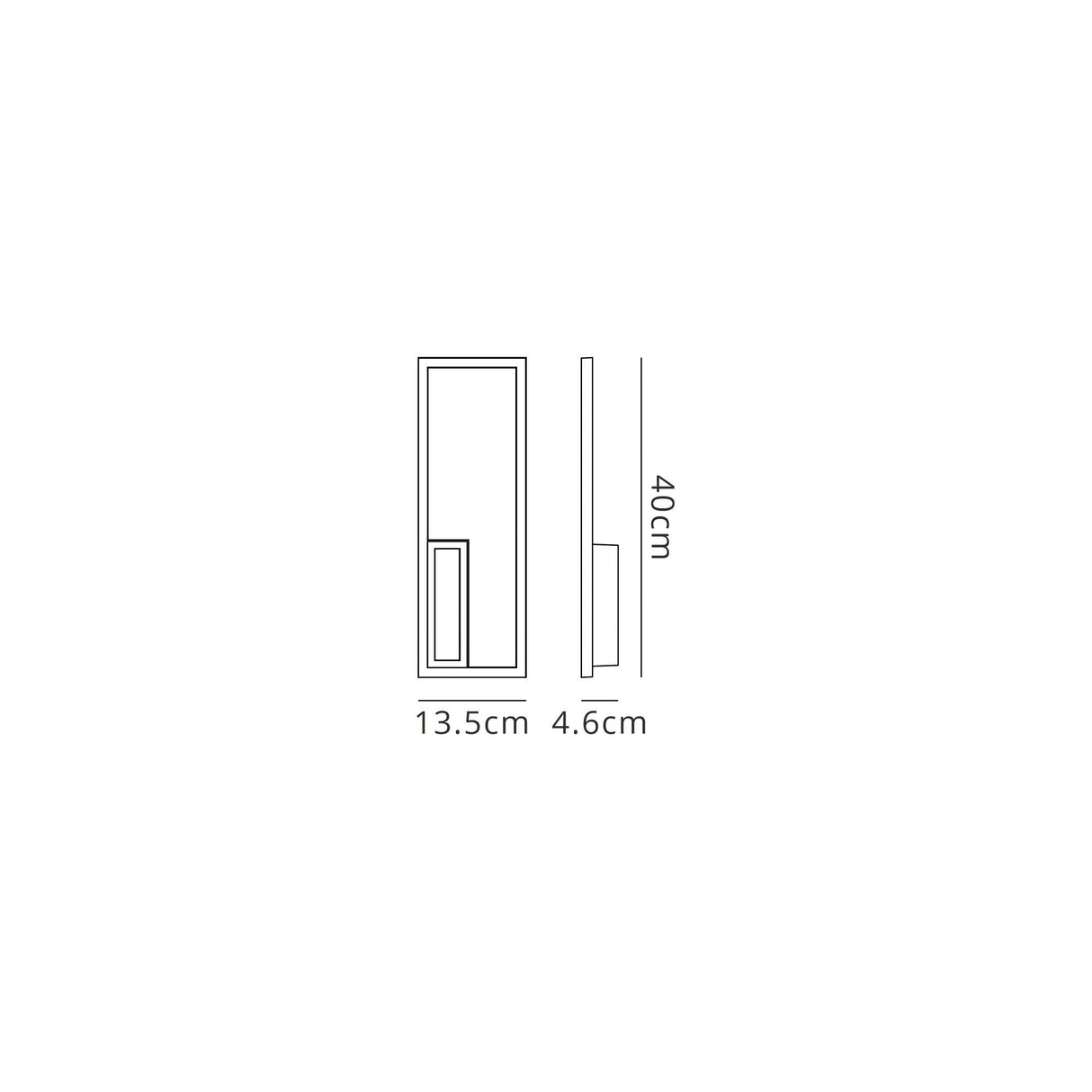 Boutique Small Rectangular LED Wall Light - White