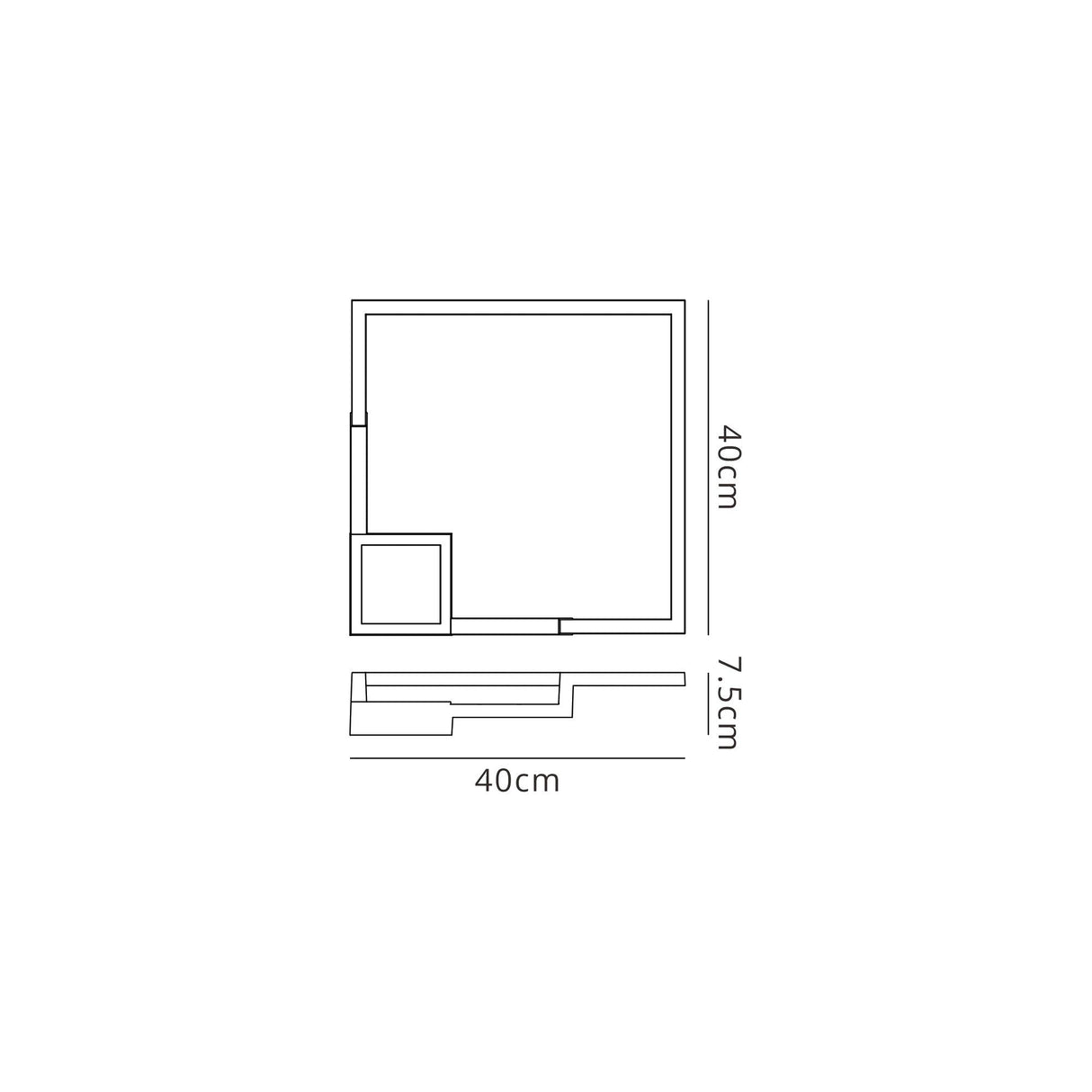 Boutique Large Square Dimmable LED Wall Light - White