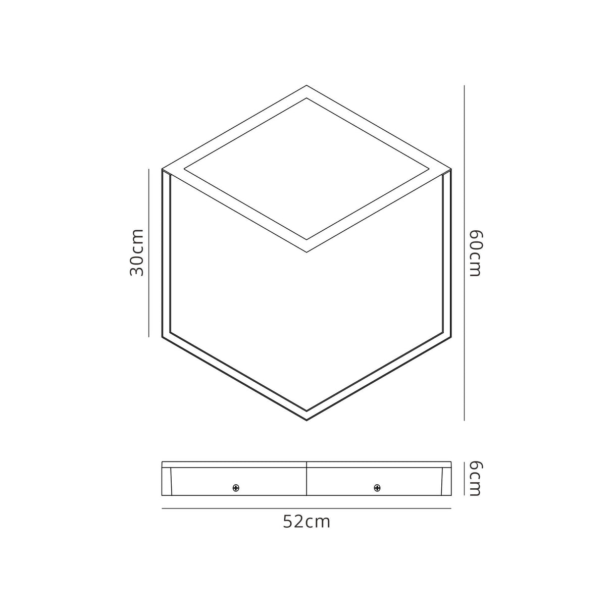 Kubick Dimmable LED Ceiling/Wall Light 48W 3000K - White