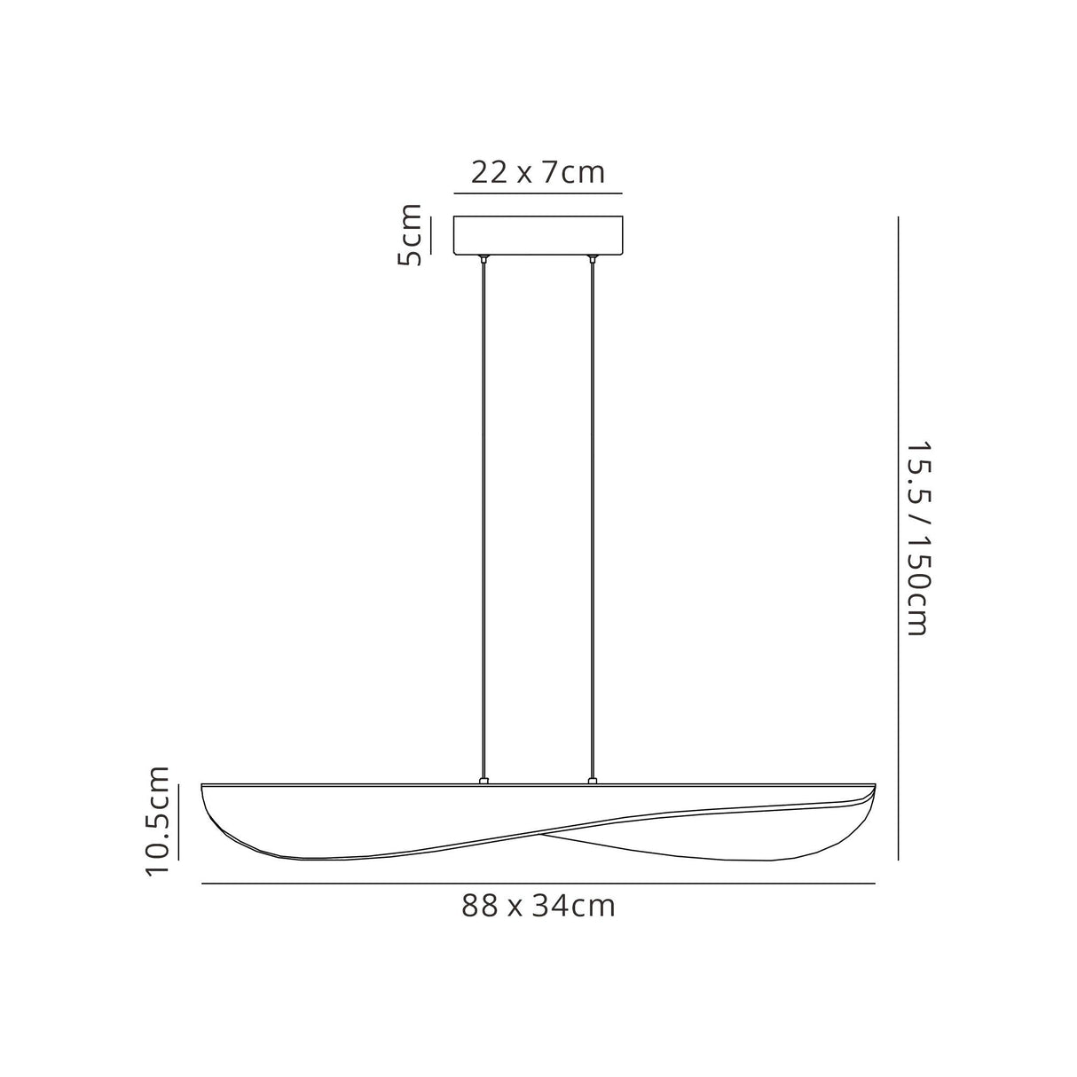 Bianca LED Suspension Light 50W 3000K - White