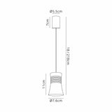 Pagoda 5.5cm 1 Light Pendant Light - White