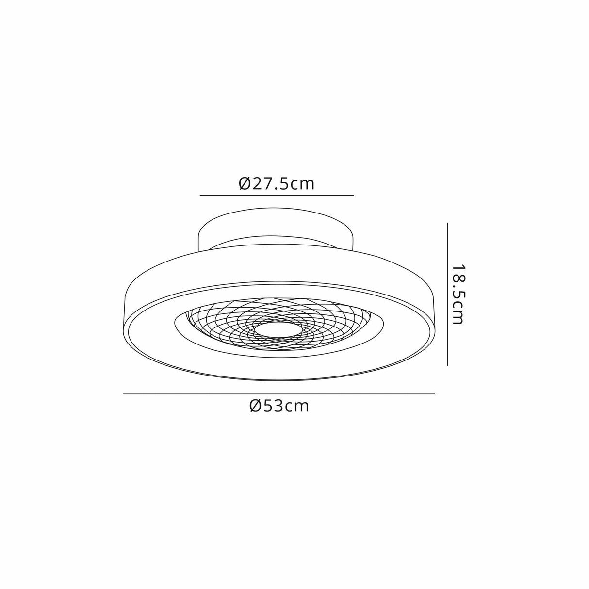 Tibet Mini CCT Dimmable LED Ceiling Retractable Fan Light With Remote - Black