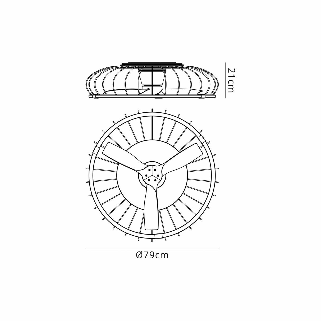 Nature CCT Dimmable LED Ceiling Retractable Fan Light With Remote & APP Control - White/Brown