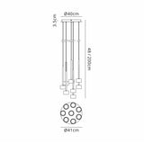 Tonic 8 Light Dimmable LED Cluster Pendant Light 96W 3000K - Multicoloured