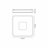 Coin Medium Square CCT LED Flush Ceiling Light With Remote Control - Black