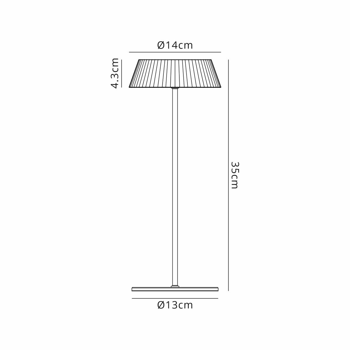 Relax Touch Dimmable LED Battery Operated Outdoor Table Lamp - Black