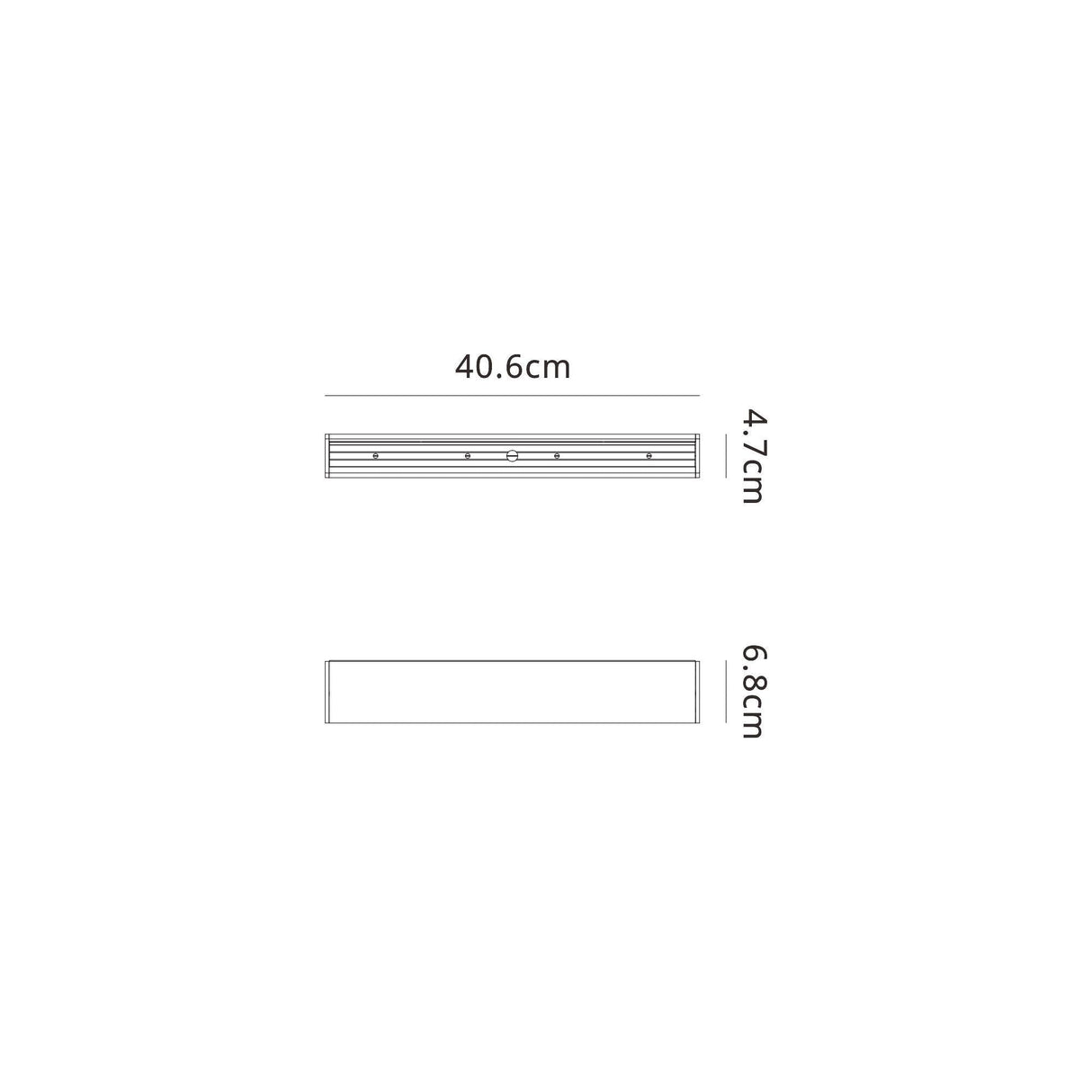 Hanok Linear LED Flush Ceiling Light 4000K 14W - Black