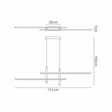 Esparta LED Linear Suspension Light 50W 3000K - Black & Gold