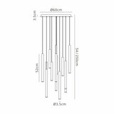 Cala 14 Light LED Cluster Pendant Light 84W 3000K - Multicoloured