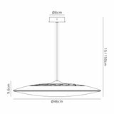 Slim 46cm Round LED Pendant Light 50W 3000K - White