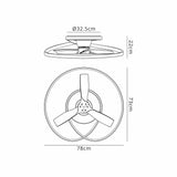 Ocean CCT Dimmable LED Ceiling Retractable Fan Light - Black