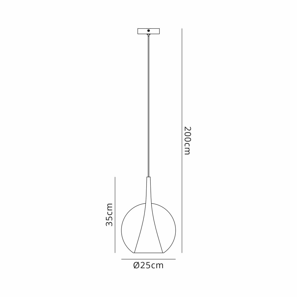 Elsa 25cm 1 Light Round Glass Pendant Light - Bronze & Frosted