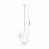 Elsa 17cm 1 Light Glass Pendant Light - Clear & Frosted