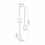 Elsa 3 Light Glass Cluster Pendant Light - Multicoloured