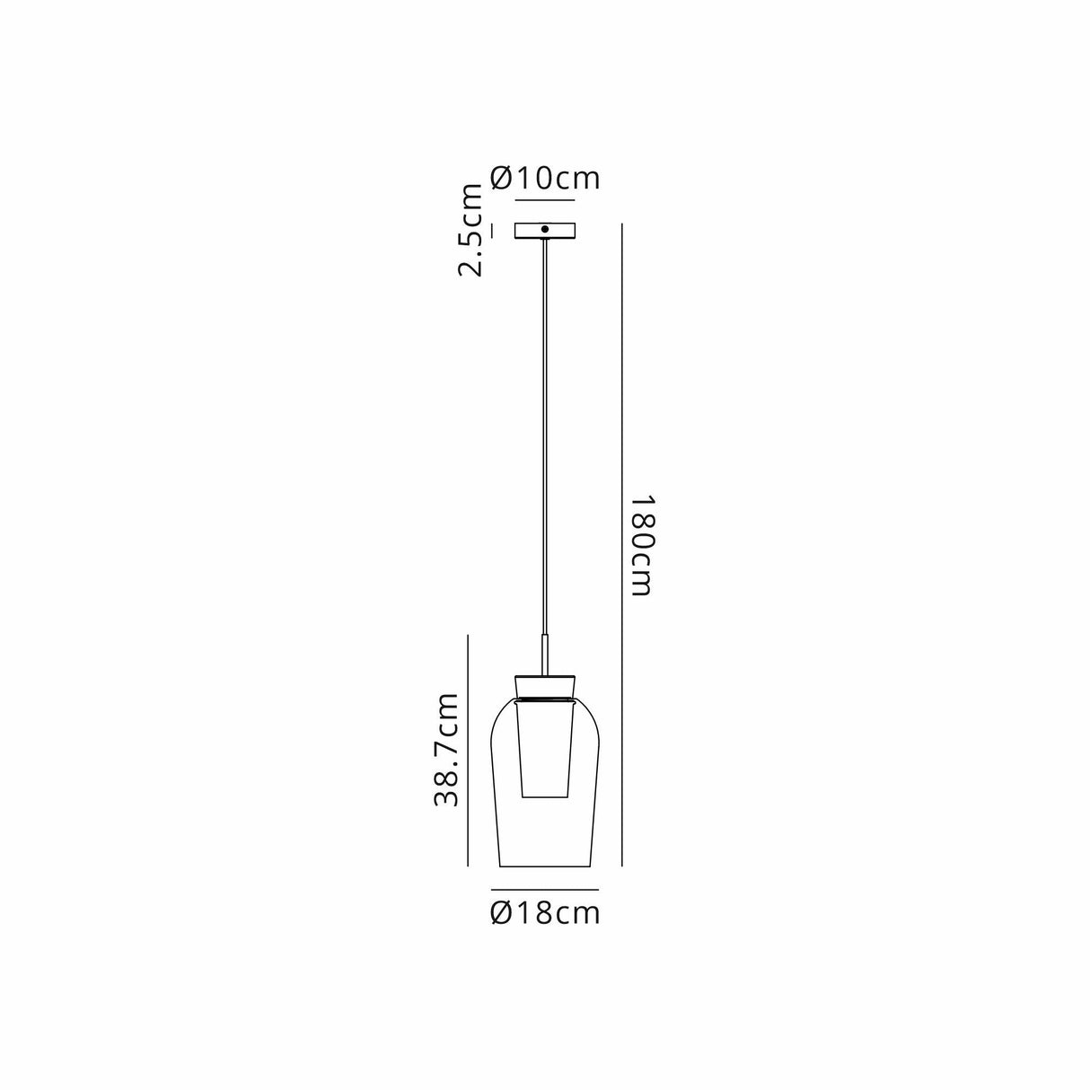 Nora 18cm Adjustable 1 Light Glass Pendant Light - White & Frosted