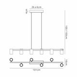 Sal 6 Light Spotlight Linear Suspension Light- Matt White