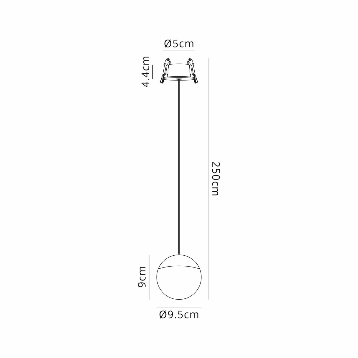 Kilda 9.5cm Recessed LED Pendant Light 10W 3000K - Black