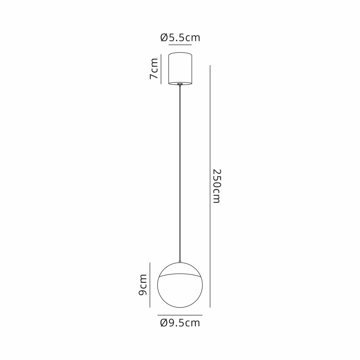 Kilda 9.5cm Surface LED Pendant Light 10W 3000K - Black