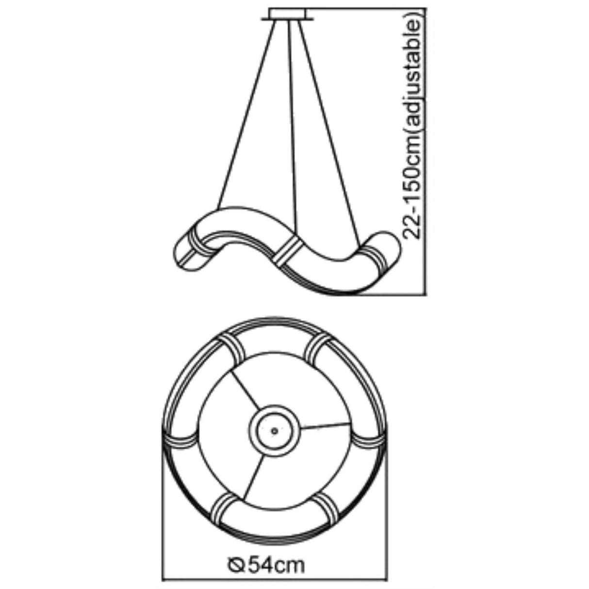 Niseko Ring CCT Dimmable LED Flush Ceiling Light With Remote Control 58W - Black