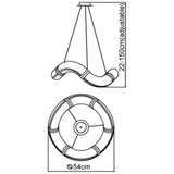 Niseko Ring CCT Dimmable LED Flush Ceiling Light With Remote Control 58W - Black