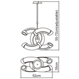 Niseko Ring CCT Dimmable LED Flush Ceiling Light With Remote Control 78W - Light Brown