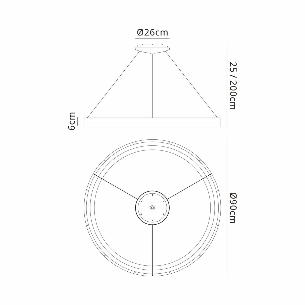 Niseko 90cm CCT LED Suspension Light With Remote Control - Black