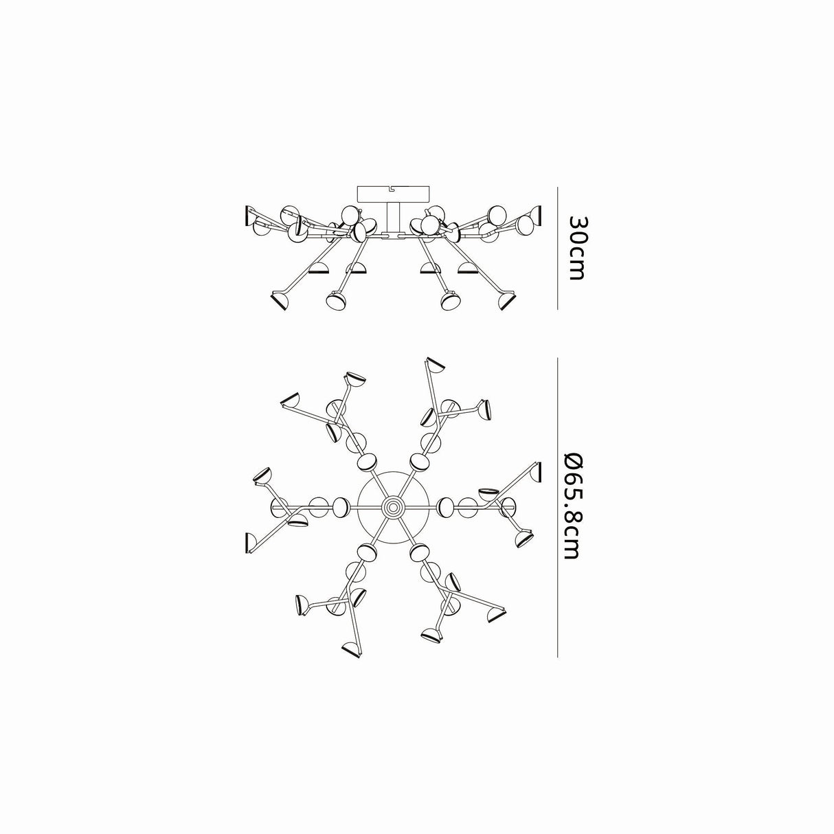 Adn Dimmable LED Semi-Flush Ceiling Light 72W 3000K - White