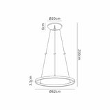 Riumar 62cm LED Suspension Light 55W 3000K - Sand Brown