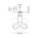 Infinity CCT Dimmable LED Ceiling Retractable Fan Light With Remote Control - White