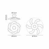 Flowers CCT Dimmable LED Ceiling Retractable Fan Light With Remote Control - White