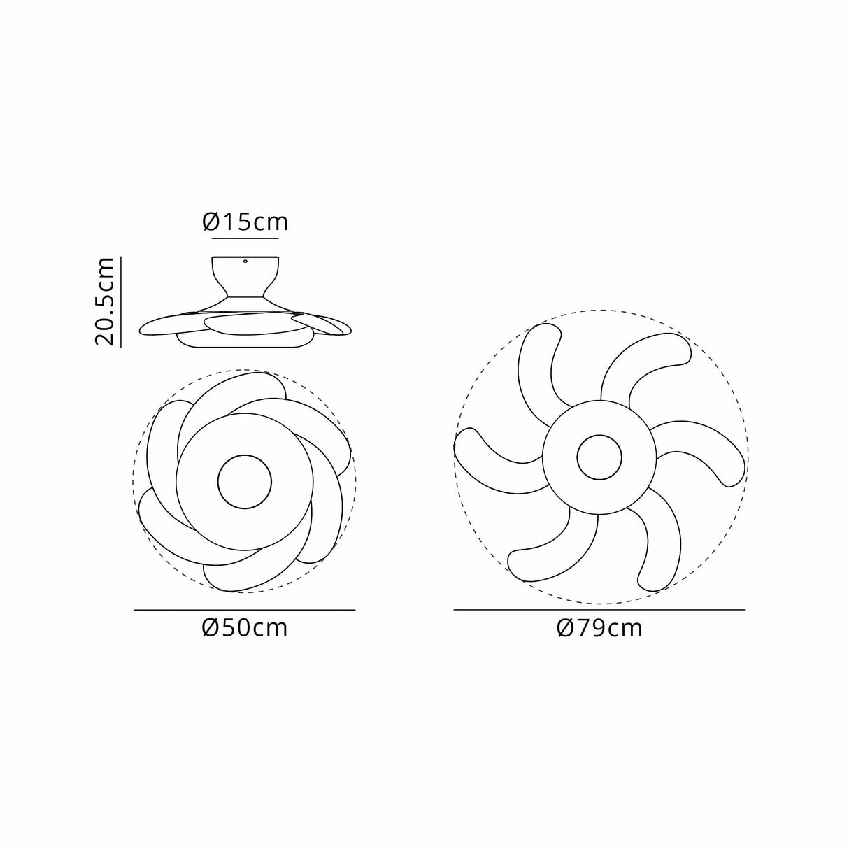 Flowers CCT Dimmable LED Ceiling Retractable Fan Light With Remote Control - White/Brown