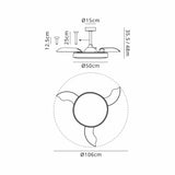 Alaska CCT Dimmable LED Ceiling Fan Light With Remote & APP Control - Black