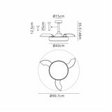 Alaska Mini CCT Dimmable LED Ceiling Fan Light With Remote & APP Control - Brown