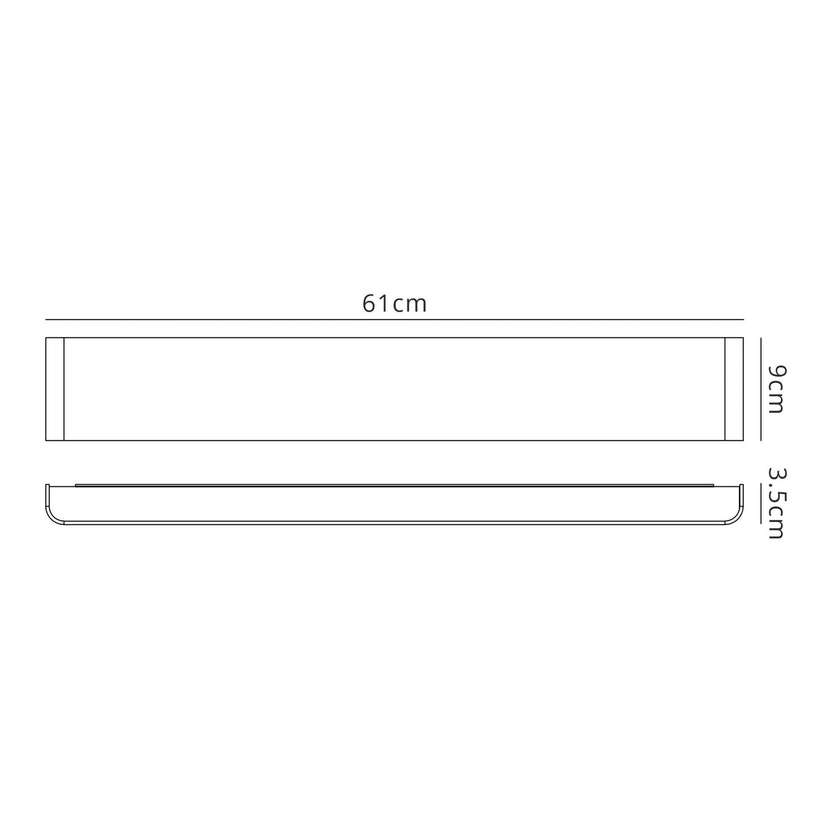 Egeo 61cm Linear LED Wall Light 20W 3000K - Black
