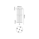 Andromeda 5 Light LED Glass Cluster Pendant Light - Light Gold (Frame Only)