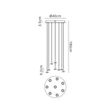 Andromeda 8 Light LED Glass Cluster Pendant Light - Light Gold (Frame Only)