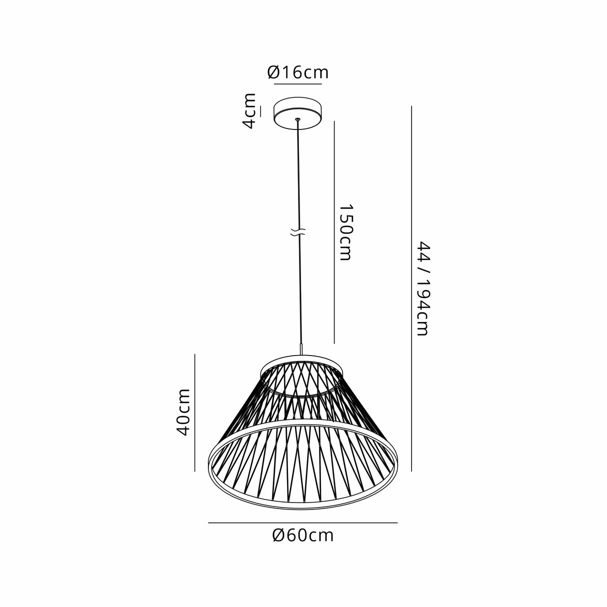 Spider 60cm LED Pendant Light 43W 3000K - Matt Grey & Brown