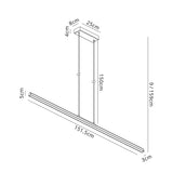 Lineal 1.5m LED Linear Suspension Light 54W 3000K - Sand White