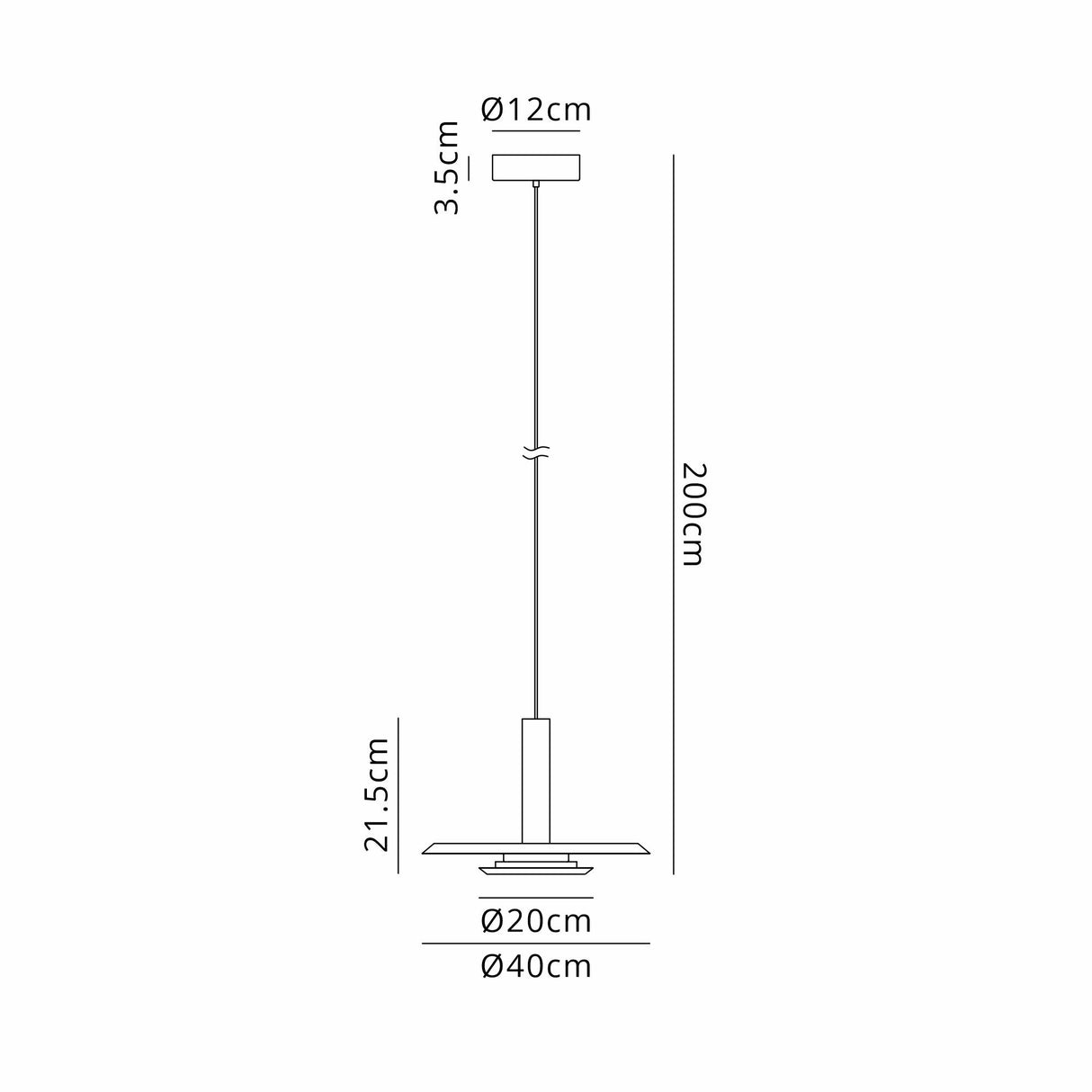 Tina 40cm LED Pendant Light 18W 3000K - White & Black