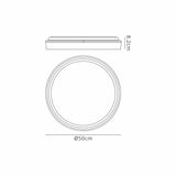 Verona CCT Dimmable LED Flush Ceiling Light With Remote Control 55W - Grey