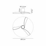 Nemo S CCT Dimmable LED Ceiling Fan Light With Remote Control - White/Brown