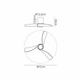 Nemo XS CCT Dimmable LED Ceiling Fan Light With Remote Control - White/Brown