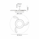 Niseko L CCT Dimmable LED Ceiling Fan Light With Remote Control - White