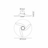 Groenland XS CCT Dimmable LED Ceiling Fan Light With Remote Control - White