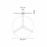 Up Down CCT Dimmable LED Ceiling Fan Light With Remote & APP Control - White