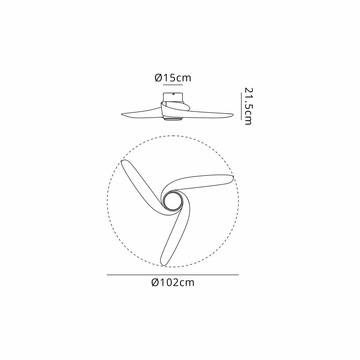 Groenland S CCT Dimmable LED Ceiling Fan Light With Remote Control - White/Brown