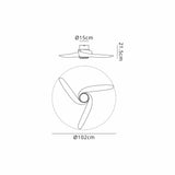 Groenland S CCT Dimmable LED Ceiling Fan Light With Remote Control - White/Brown